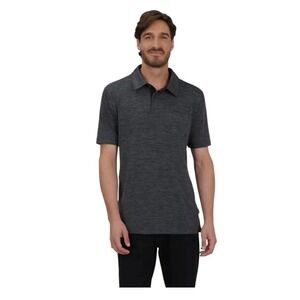 Ski-Doo Tech Polo Shirt Charcoal Grey Knit Moisture Wicking Short Sleeve M